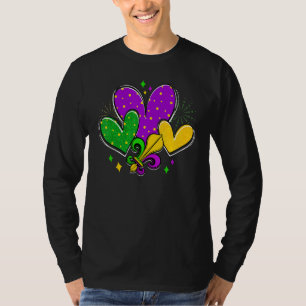 Mardi Gras Harten Liefde Mardi Gras Fleur De Lys F T-shirt