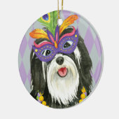 Mardi Gras Havanese Keramisch Ornament (Links)