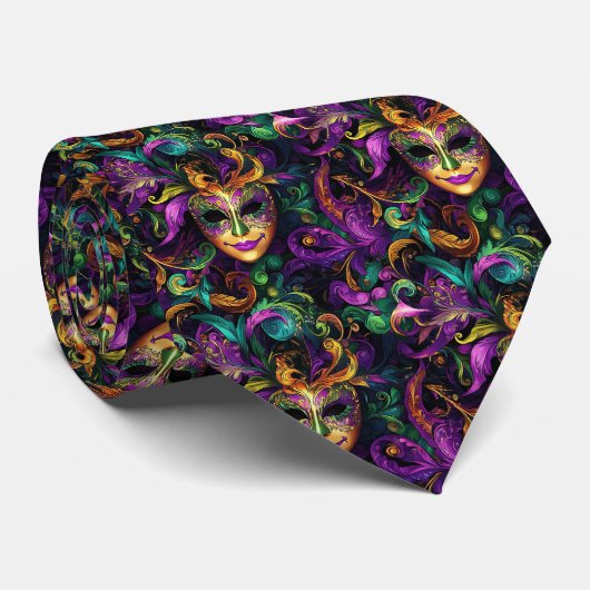 Mardi Gras heren stropdas (Opgerold)