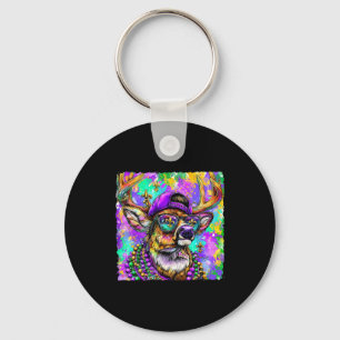 Mardi Gras Hertenbok Jagen New Orleans Camo Mannen Sleutelhanger
