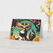 Mardi Gras Het Roken Man Kaart (Gele Bloem)