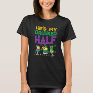 Mardi Gras Hij is mijn dronken helft bijpassende k T-shirt