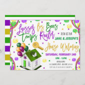 Mardi Gras Huis Warming Party Uitnodiging (Voorkant / Achterkant)