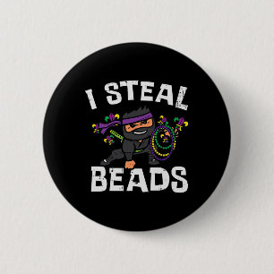 Mardi Gras Ik Steel Kralen Ninja Peuter Jongens Ki Ronde Button 5,7 Cm