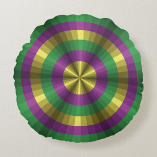 Mardi Gras Illusion Round Pillow Rond Kussen