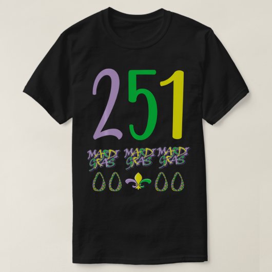 Mardi Gras in Mobile Alabama T-shirt (Design voorkant)