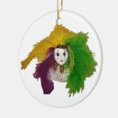 Mardi Gras Indian Mask Keramisch Ornament (Links)