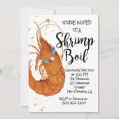 Mardi Gras Invitation à ébullition de crevettes (Devant)