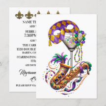 Mardi Gras - Invitation Cocktail Party