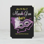 Mardi Gras Invitation Fancy Mask Party (Debout devant)