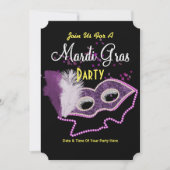Mardi Gras Invitation Fancy Mask Party (Devant)