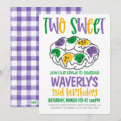 Mardi Gras Invitation pour le deuxième anniversair (Devant / Derrière)