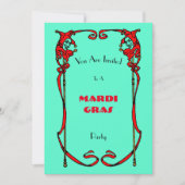 Mardi Gras Invitation Sjabloon Kaart (Voorkant)