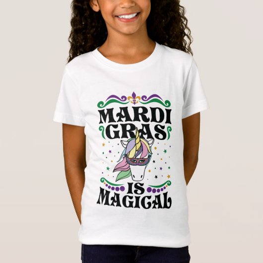 Mardi Gras is een magische stutterunicorn T-shirt (Voorkant)