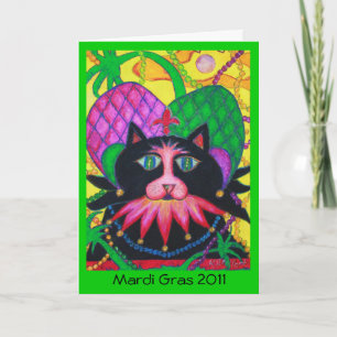 Mardi Gras Jazz Cat, Mardi Gras 2011 Carte de voeu
