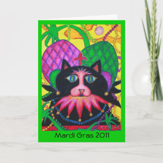 Mardi Gras Jazz Cat, Mardi Gras 2011 Carte de voeu