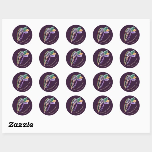 Mardi Gras Jazz Microphone Custom Stickers (Feuille)