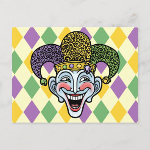Mardi Gras Jester Briefkaart