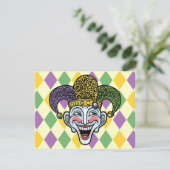 Mardi Gras Jester Kaart (Staand voorkant)