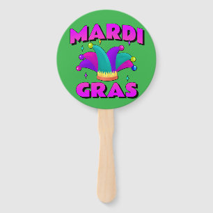 Mardi Gras Jester Pet Hand Fan Handwaaier