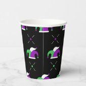 Mardi Gras Jester Pet Pattern Cup Papieren Bekers (Rechts)