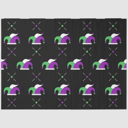 Mardi Gras Jester Pet Weefselpapier Tissuepapier (Voorkant)