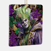 Mardi Gras Jester Porselein Ornament (Rechts)