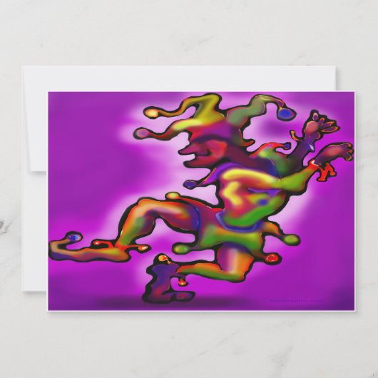 Mardi Gras Jester Purple Invitation (Devant)