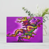Mardi Gras Jester Purple Invitation (Debout devant)