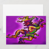 Mardi Gras Jester Purple Invitation (Devant / Derrière)