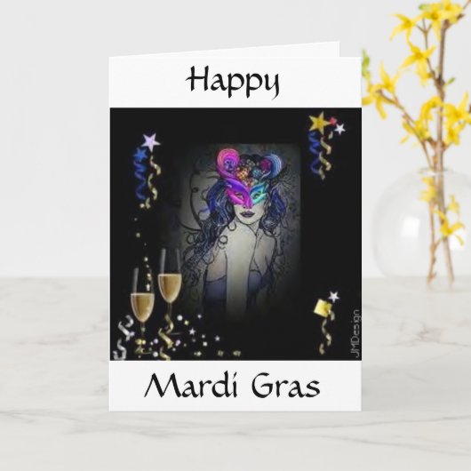 Mardi Gras Kaart (Gele Bloem)