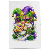 Mardi Gras-kabouter eet King Cake Medium Cadeauzakje (Voorkant)
