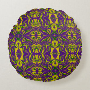 Mardi Gras Kaleidoscope Rond Kussen