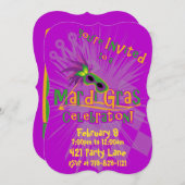 Mardi Gras Kat Uitnodiging (Voorkant / Achterkant)