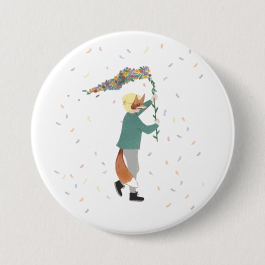 Mardi Gras Kinder Carnival Spring Illustration Boy Ronde Button 7,6 Cm (Voorkant)
