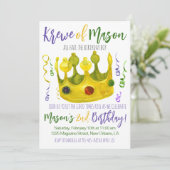 Mardi Gras King Invitation d'anniversaire (Debout devant)