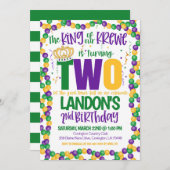 Mardi Gras King Invitation pour le deuxième annive (Devant / Derrière)