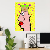 Mardi Gras King "REX" Abstract hoofd, Poster (Thuiskantoor)