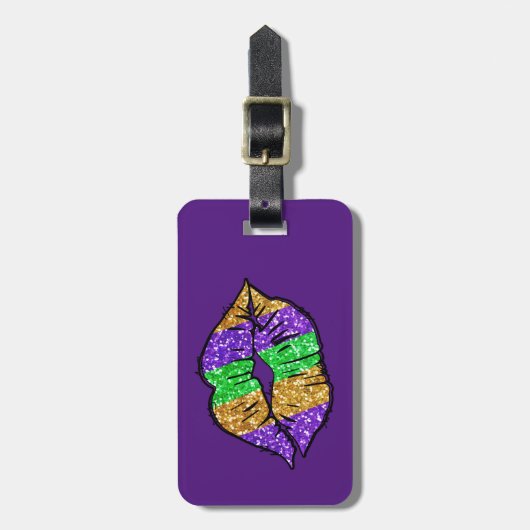 Mardi Gras Kiss Bagagelabel (Voorkant verticaal)