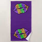 Mardi Gras Kiss Beach Towels Strandlaken (Voorkant)