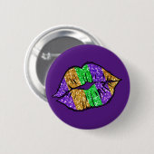 Mardi Gras Kiss Button (Voorkant /achterkant)
