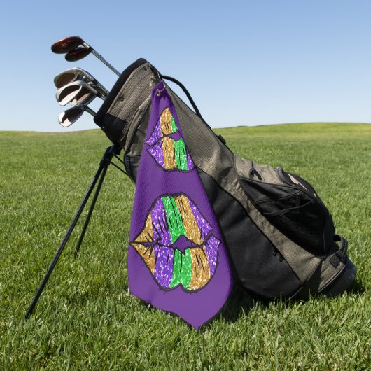 Mardi Gras Kiss Golf Towel Golfhanddoek (Groen)