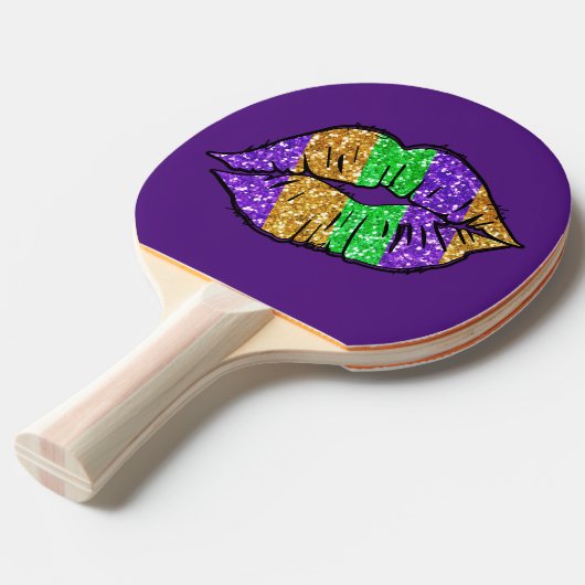 Mardi Gras Kiss Ping Pong Paddle Tafeltennisbatje (Voorkant Gekanteld)