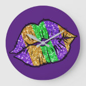 Mardi Gras Kiss Wall klok (Voorkant)