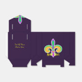 Mardi Gras Kleuren Fleur De Lis Partij Gepersonali Bedankdoosjes (Uitgevouwen)