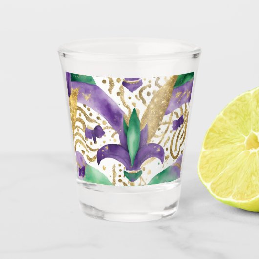 Mardi gras kleuren Koeler Shot Glas (Voorkant)