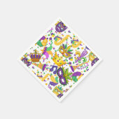 Mardi gras kleuren servet (Hoek)