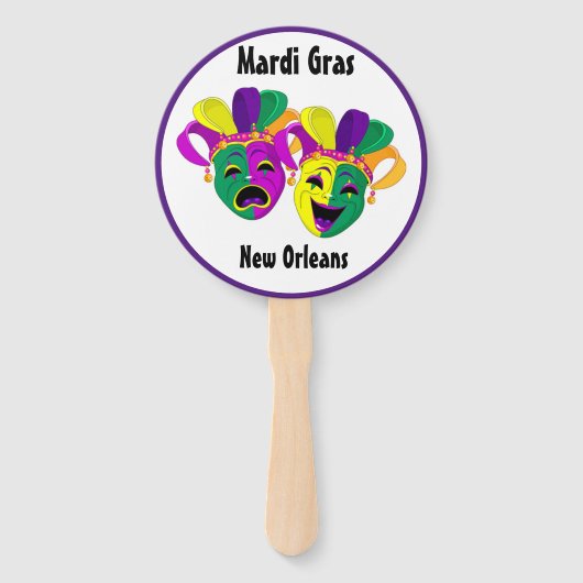 Mardi Gras Kleurrijke Party Favor Hand Fan Handwaaier (Voorkant)
