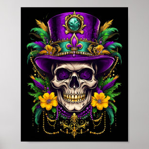 Mardi Gras kostuum Suiker Schedel Carnaval Party M Poster