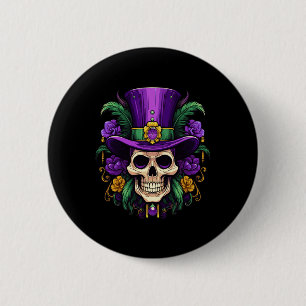 Mardi Gras-kostuum Suiker Skull Carnaval Feest Man Ronde Button 5,7 Cm